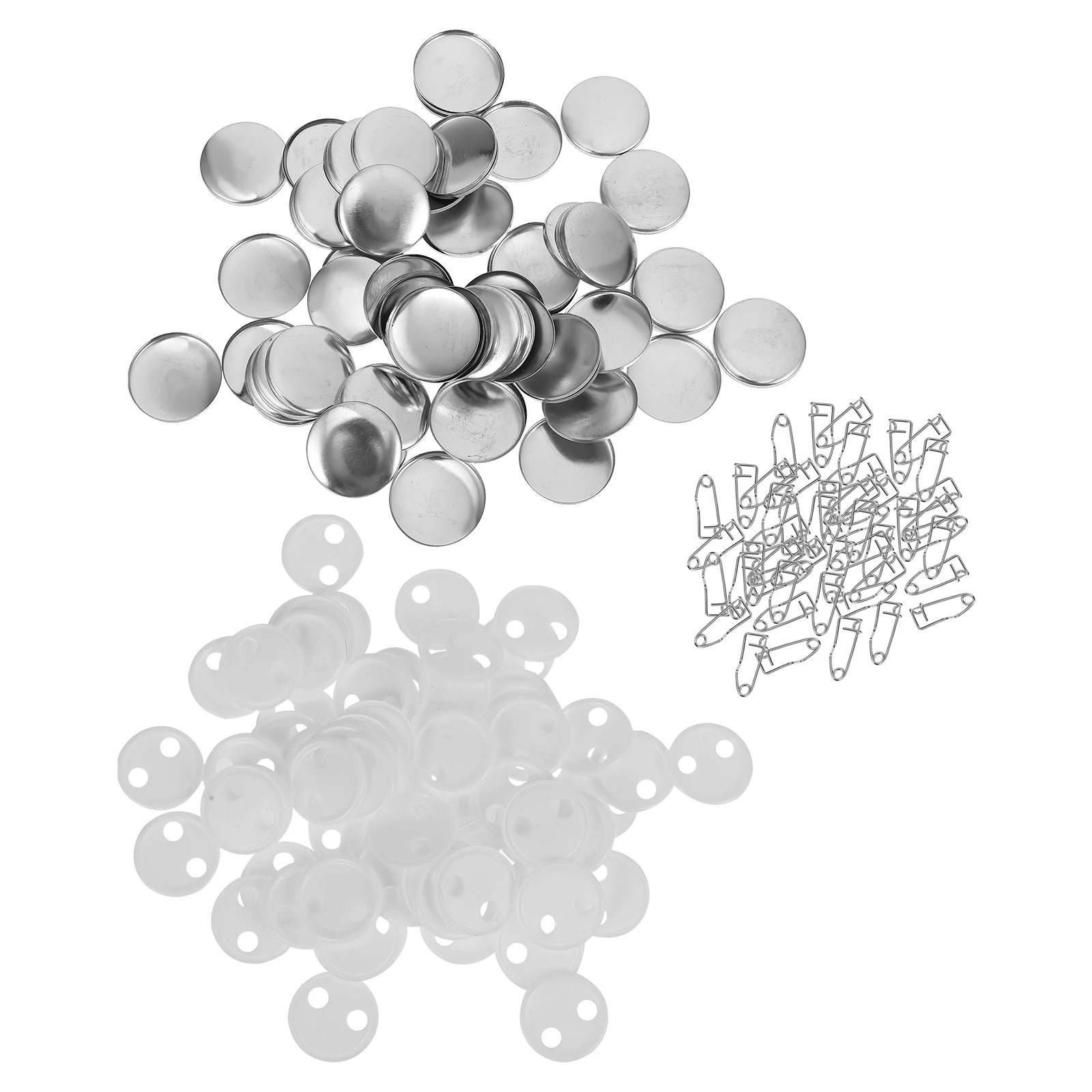 

100 Sets Blank Badge Craft Ornament High Quality DIY Crafts Button Parts Plastic Handmade