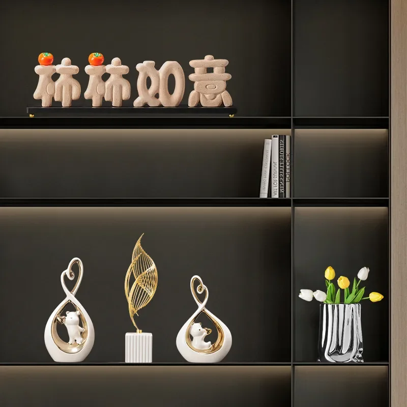 for TV Cabinet Ornament Light Luxury Living Room Wine Cabinet Decor High End Atmosphere New House Housewarming Gift Moving