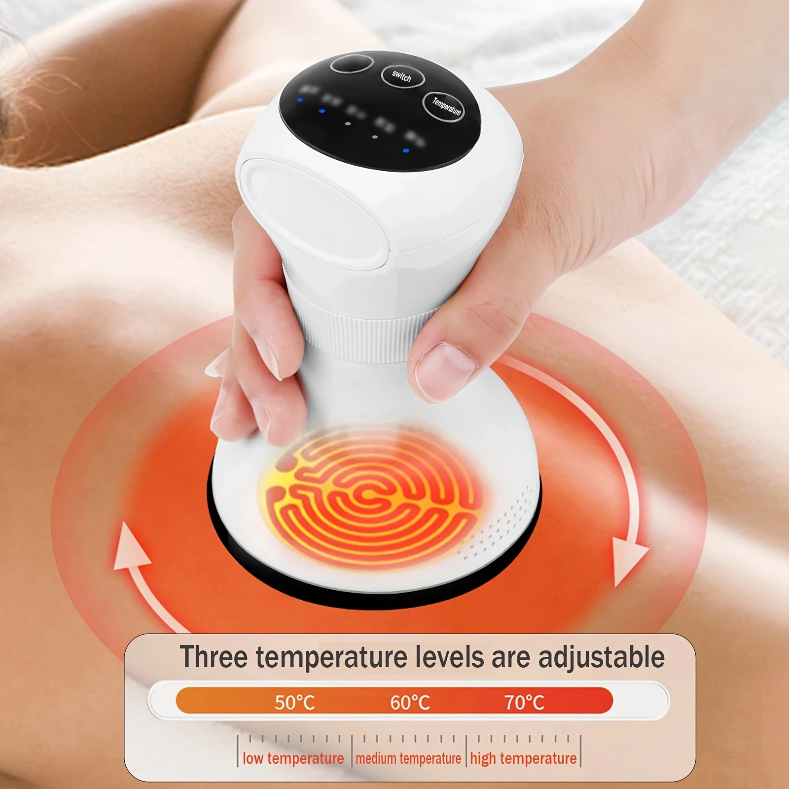 1 Piece of Pure Natural Bianstone Massager, Natural Moxibustion Instrument to Relieve Breast Nodule Pain, Hot Compress Therapy a