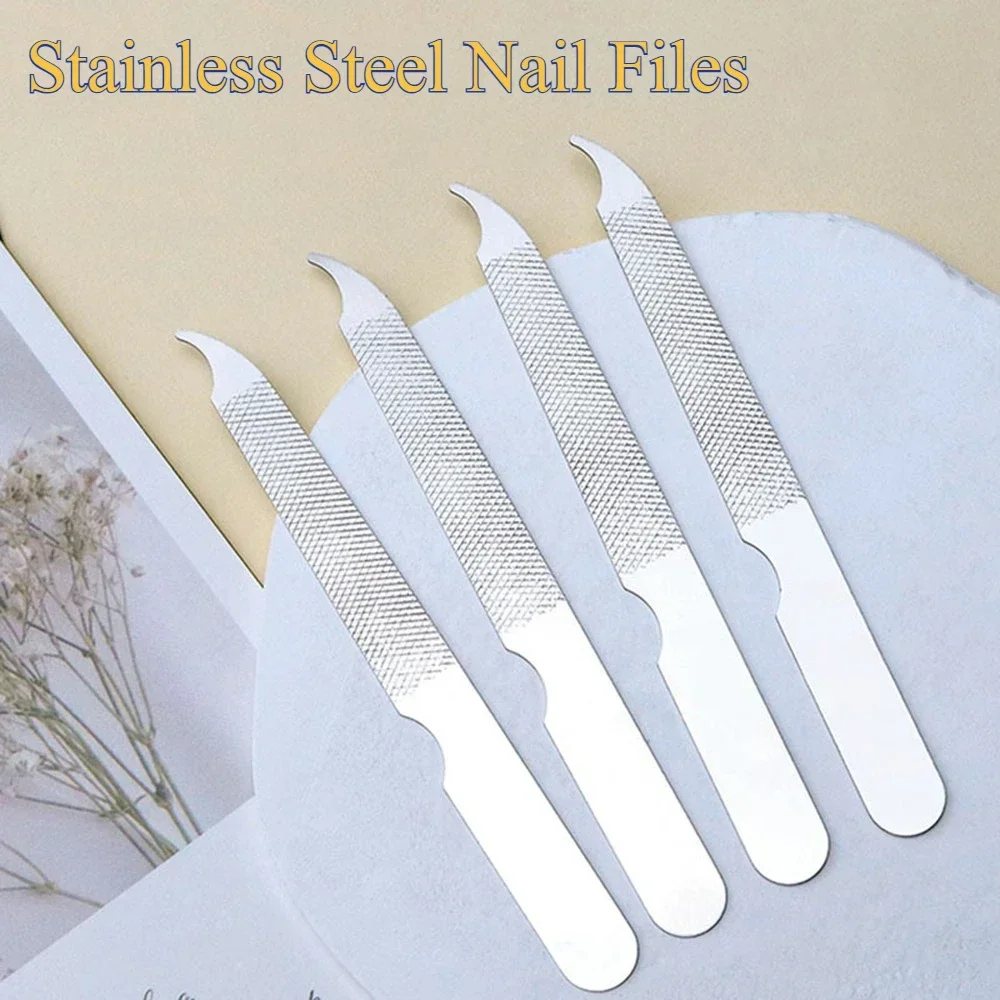 10Pcs/Set Stainless Steel Nail Files Nail Polishing Stripe Sprouts Files Manicure Tools Beauty Accessories Wholesale