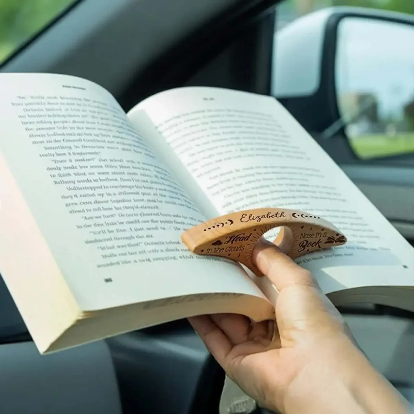 Wooden Thumb Book Support Reading Finger Ring Page Holder Convenient Bookmark Office School Supplies