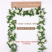 1Pcs 2.2M Artificial White Flower Fake Hanging Fake Vine Plants Leaves Artificials Garland Flowers Wedding Decoration
