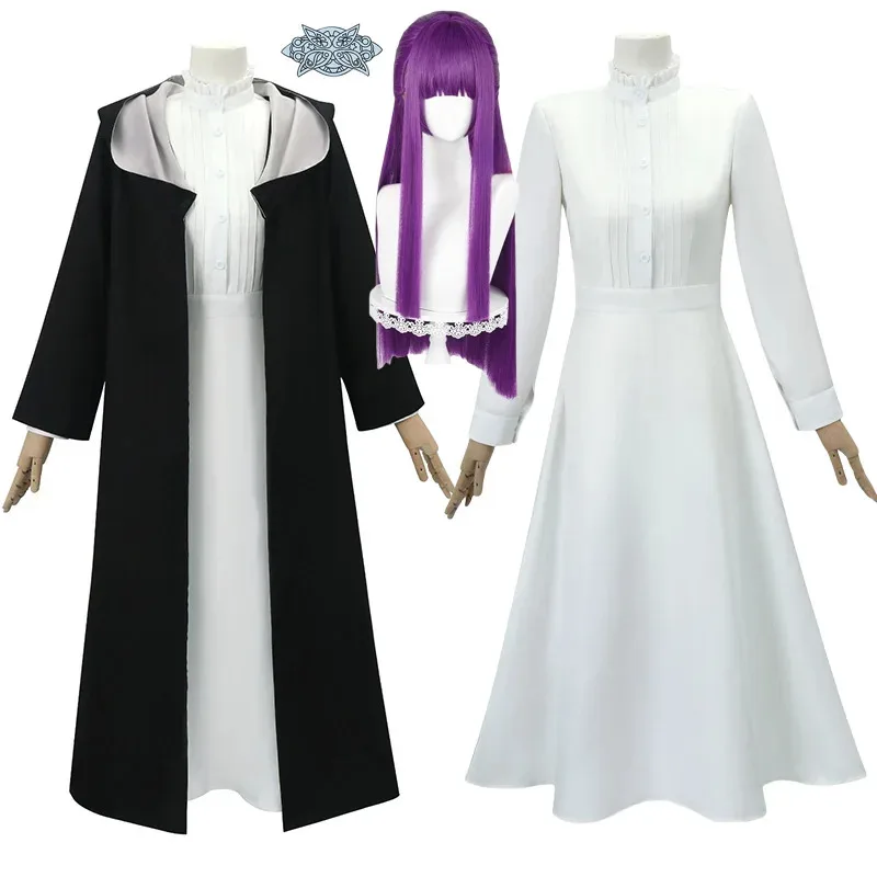 Beyond Journey's End Fern Cosplay Costume Anime Sousou no Frieren Dress Wigs Women Party Role Playing Outfits cm;5