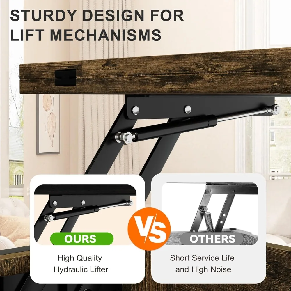 Convertible Coffee Table with Storage, Sliding Door, and Hidden Compartment: Multi-Functional Tea Table