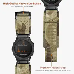 HEMSUT Watch Band For Garmin Fenix8 7 6 Nylon Quickfit 20 22 26mm Sports Wrist Strap Compatible EPIX /MK3 /Tactix