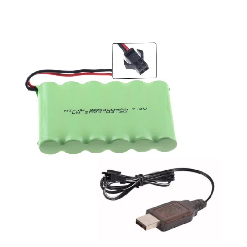 7.2v 5000mAh Nimh AA Bateria do zabawek Rc Samochody Czołgi Roboty Pistolet Ulepszony 3000mah Akumulator do łodzi Rc 7,2V Akumulator