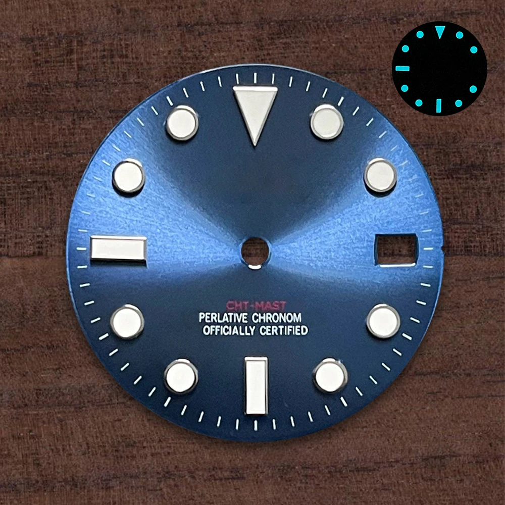 Suitable For NH35/NH36/4R/7S 28.5mm  Dial S Logo  Japanese Automatic Movement Blue Luminous Watch Modification Accessories