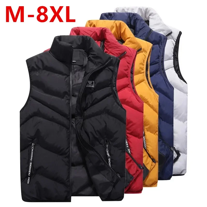 

8XL 7XL Plus size vest men Brand Men Jacket Sleeveless Vests Winter Jackets man Casual Coats Men's Vest Cotton Thicken Waistcoat