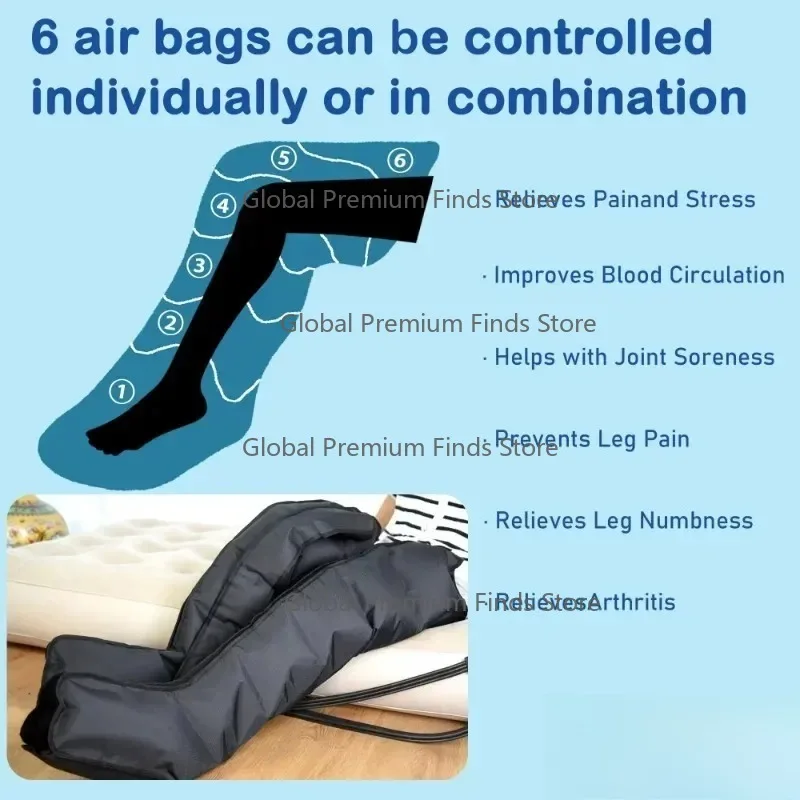 6-Airbag Rechargeable Pressotherapy Leg Compression Massager