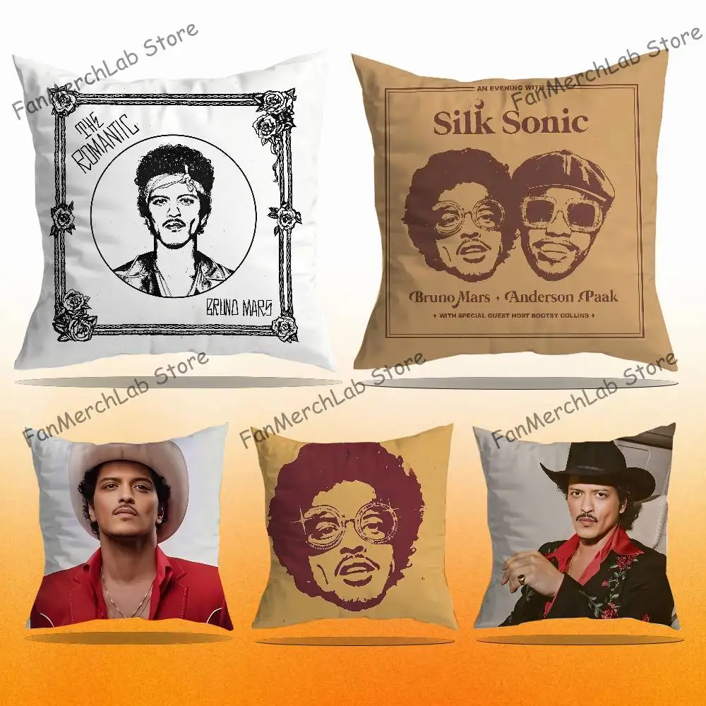 Singer B-Bruno M-Mars Printed Pillow Cover Cushion Case Simple Sofa Pillow Case No Pillow Core