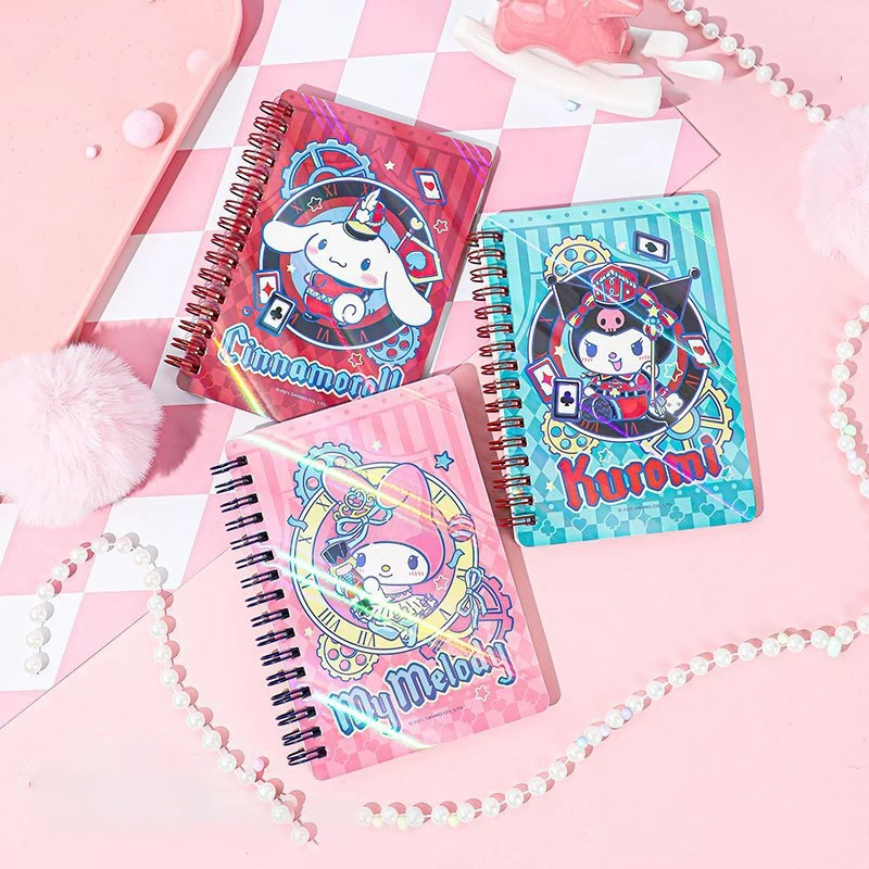 12pcs/lot Sanrio Kuromi Melody Cinnamoroll Coil Memo Pad Cute Portable Note Book Diary Planner Stationery Gift School Supply