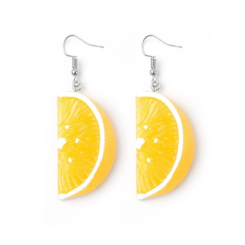 Fruit Lemon Orange Dangle Earrings Tangerine Charm Earring for Women Girl Dropship