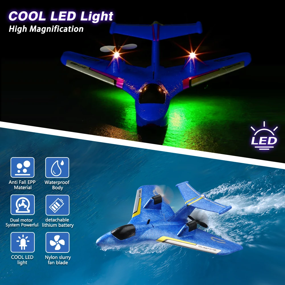 ZY425 طائرة مزودة بجهاز للتحكم عن بُعد 2CH المياه الهواء التحكم عن بعد الطائرات EPP رغوة RC طائرة شراعية الأولاد لعب للأطفال