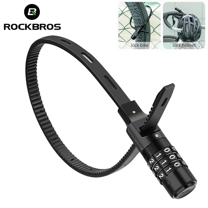 ROCKBROS 3-digit Password Helmet Lock Multipurpose Bicycle Electric Scooter Motorcycle Portable Anti-theft Lock Bike Accessories