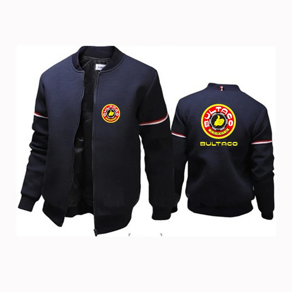 2024 nova bultaco cemoto motocicletas primavera outono impressão masculina casual cor sólida em torno do pescoço design confortável jaquetas de vôo