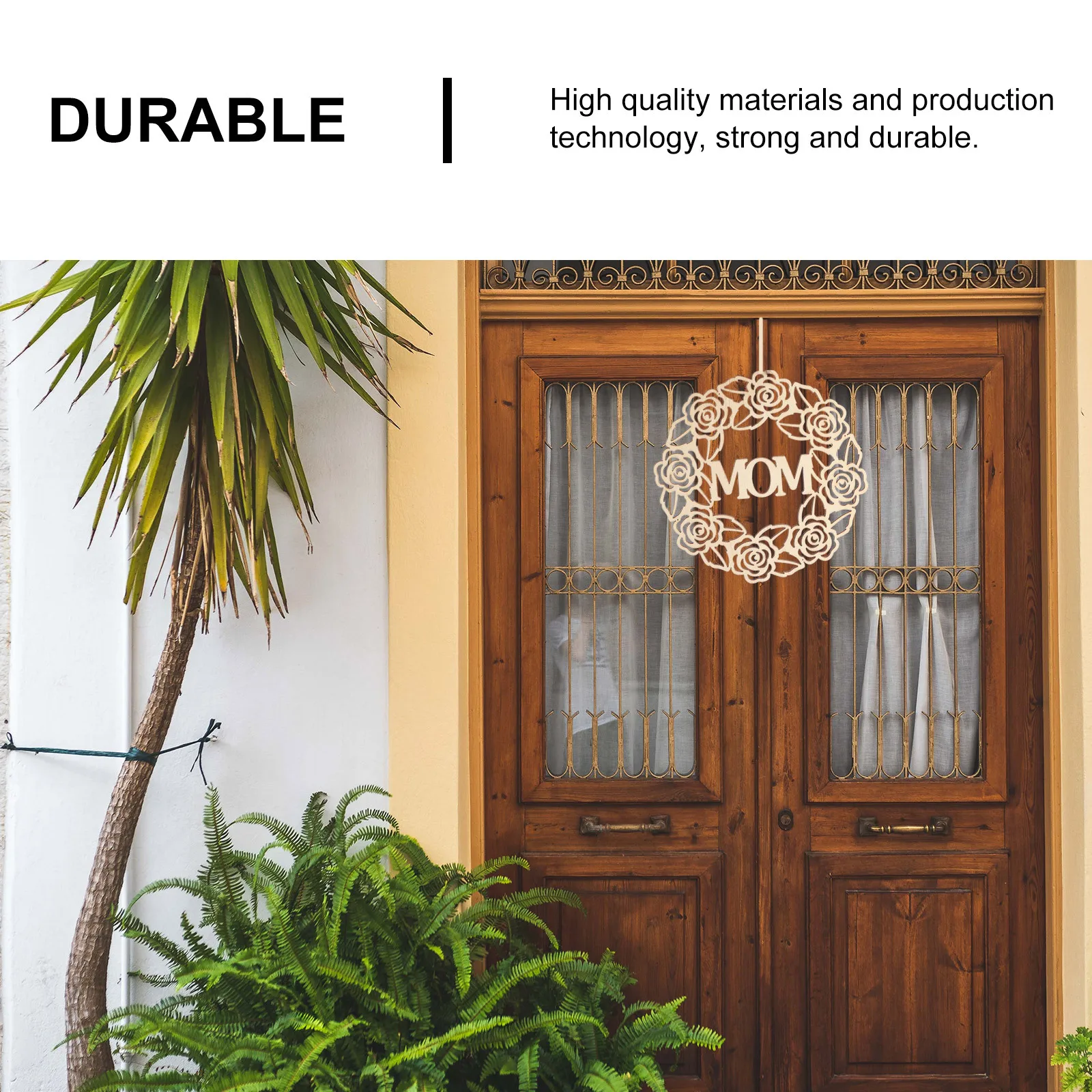 

10pcs Wooden Cutout Decor 3D Wood Hanging Ornament For Mother'S Day Festival Home Decoration Wall Door Ceiling Garland Craft