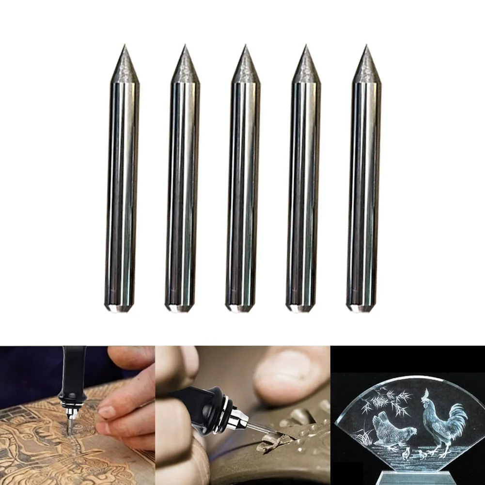 Punta da trapano per intaglio punta per incisore in metallo duro per taglio elettrico 21x3.2mm carburo non facile da far cadere il vetro argento nuovo