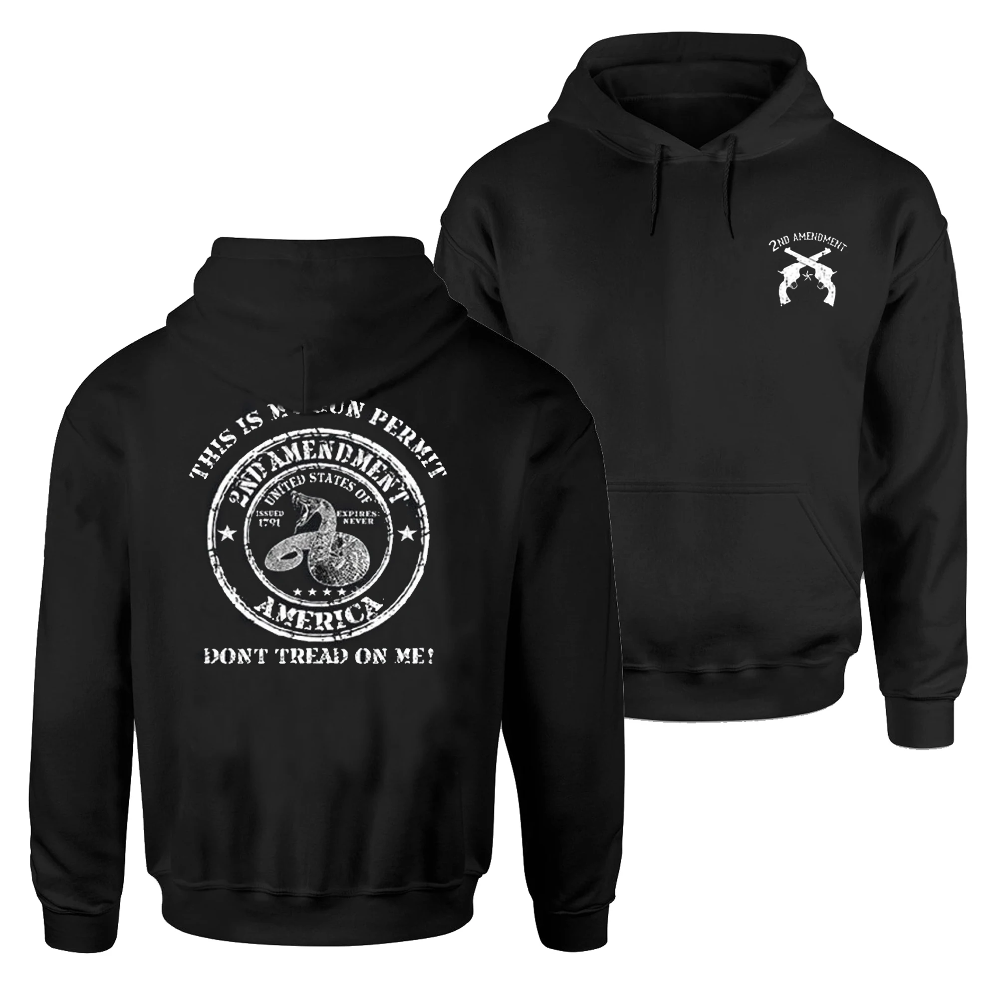 

This Is My Gun Permit Don't Tread on Me 2nd Amendment Pullover Hoodie New 100% Cotton Casual Mens Sweatshirt Fashion Streetwear