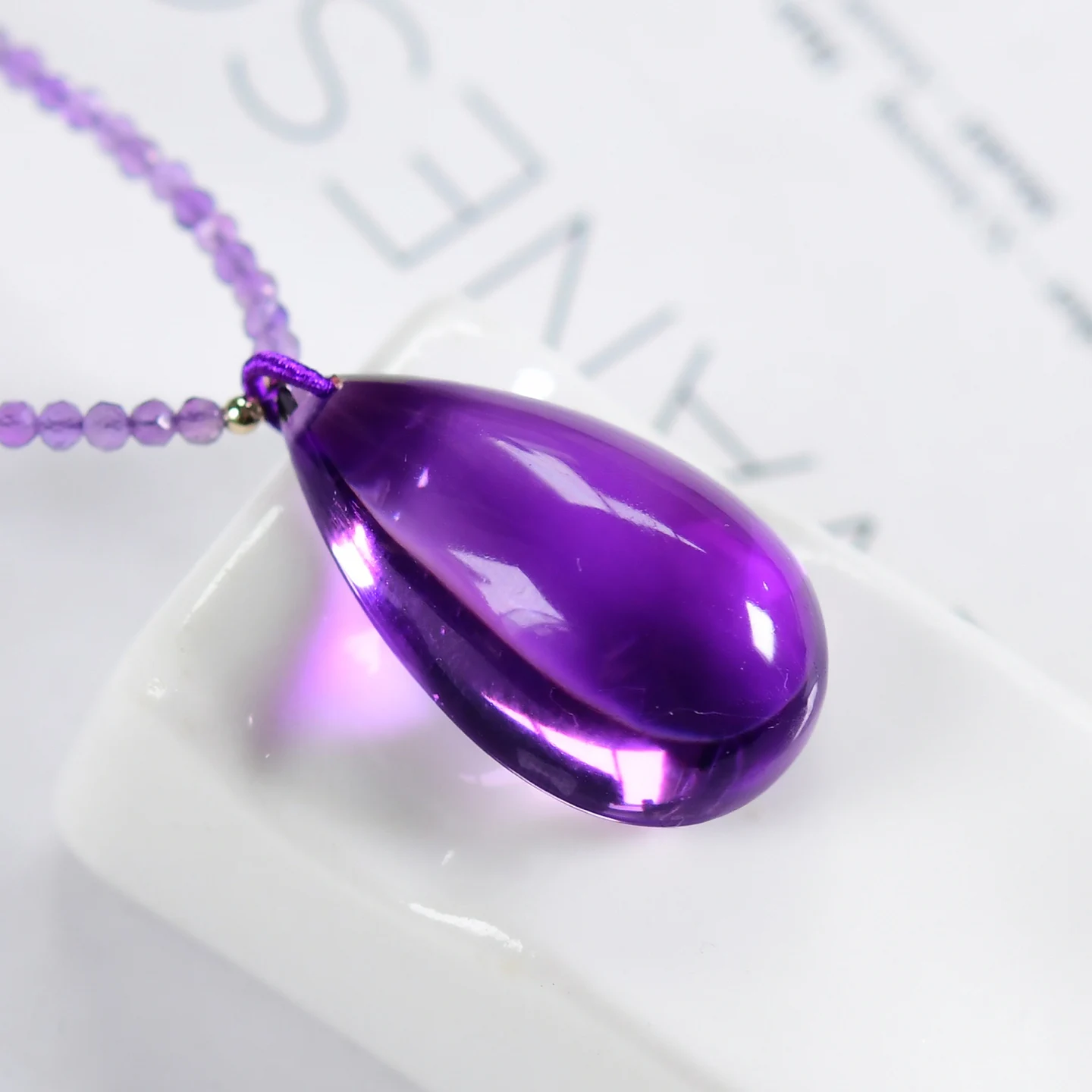 

Natural Purple Amethyst Quartz Pendant Water Drop 31.7*18*13mm Big Amethyst Jewelry Beads Women Men Necklace Brazil AAAAAA