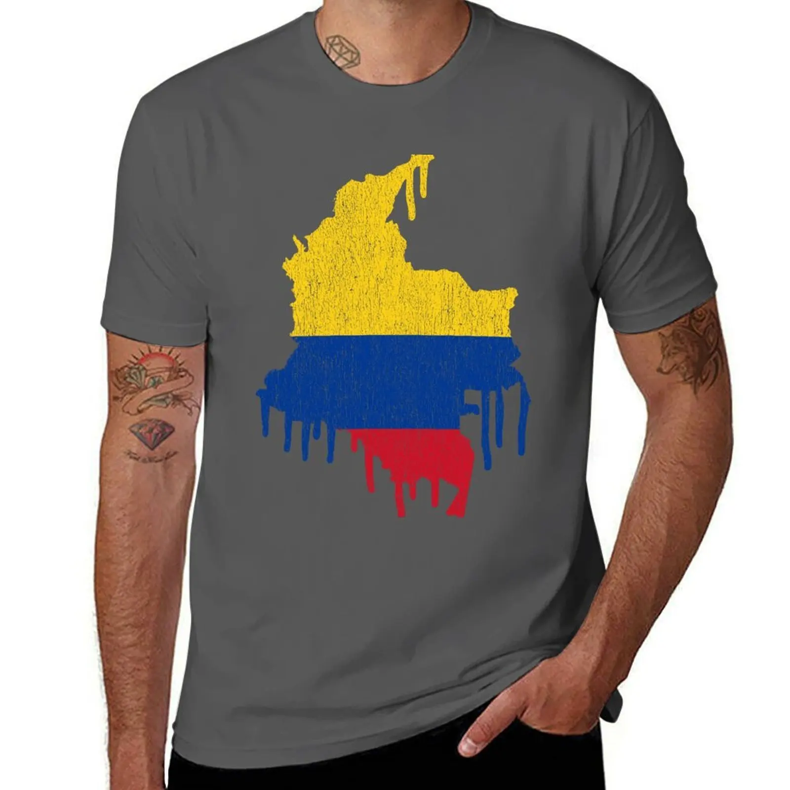 

Colombia Paint Drip T-Shirt Breathable Workout Short Sleeve Top
