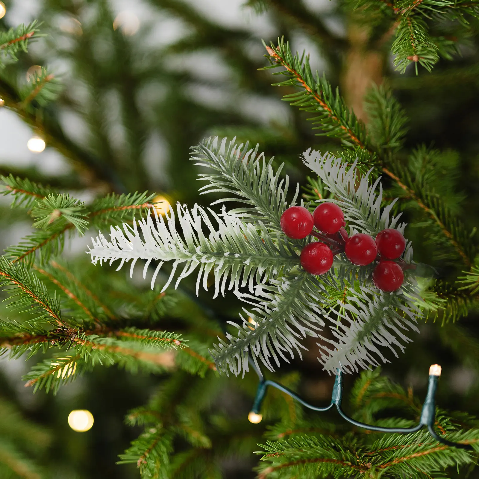 

10 Pcs Christmas Tree Decorations Artificial Berry Leaves Branches Fake Berries Red Picks