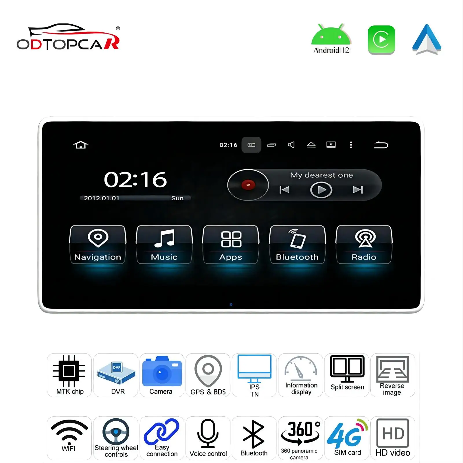 

ODTOPCAR Mercedes C Touch Screen Upgrade 10.25 Inch Android 13 Mirror Link Wireless Backup Cameras 4G Wi-Fi Video Games