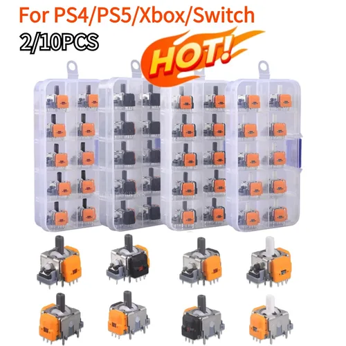 Joystick analógico 3D de repuesto para PS5/PS4/XBox Hall, controlador electromagnético One, piezas de reparación, accesorios, 2/10 Uds.