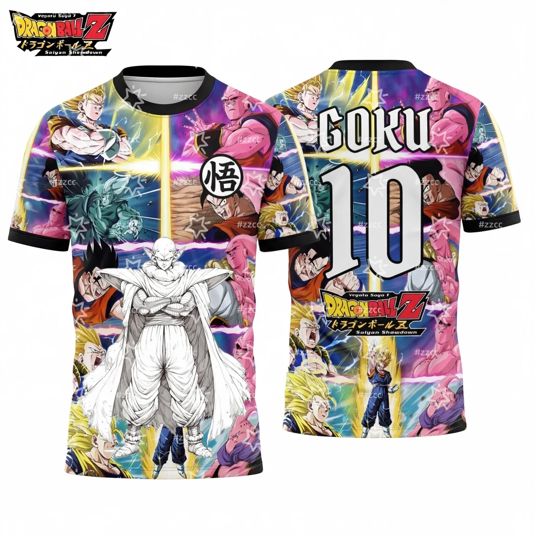 Camiseta de fútbol de anime Dragon Ball, camiseta deportiva para hombre, camiseta Champion de secado rápido, camiseta para hombre, ropa para niños, camiseta Y2k para mujer