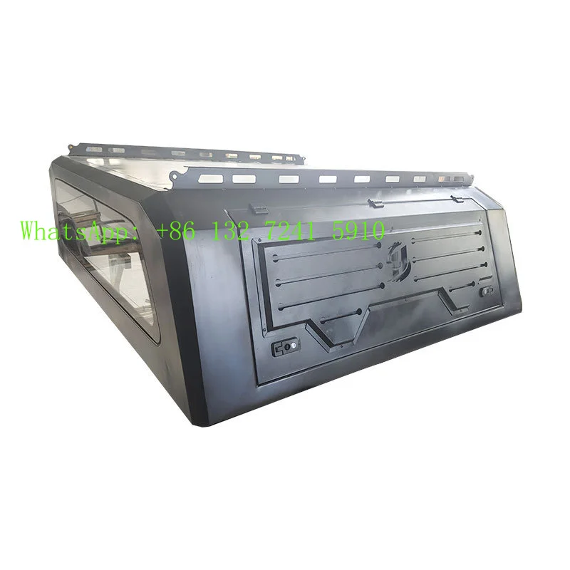 Fully Welded Manganese Steel 3-Door High Pickup Canopy, Metal Cargo Bed Rear Box Cover Modification Accessories