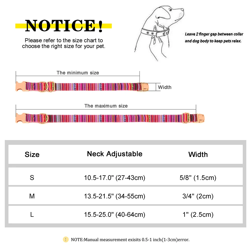 Individuelles Hundehalsband aus Nylon, Kostenlos Graviertes Haustier-ID-Halsband mit Namensschild, Verstellbare Schnalle für Kleine, Mittlere und Große Hunde – Detail 2
