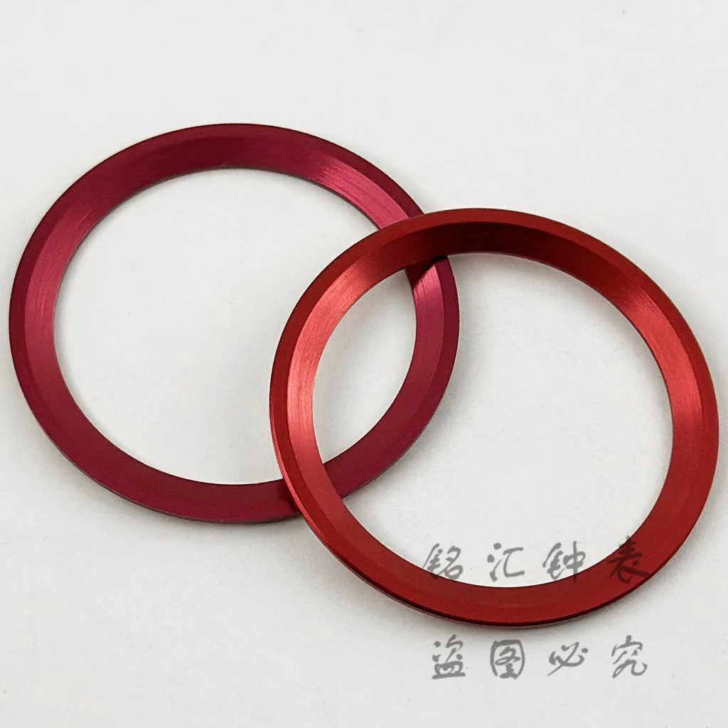 Red 38mm Aluminum GMT Bezel Sloping Diving Watch Insert Watch Replace Watch Bezel Inserts Ring