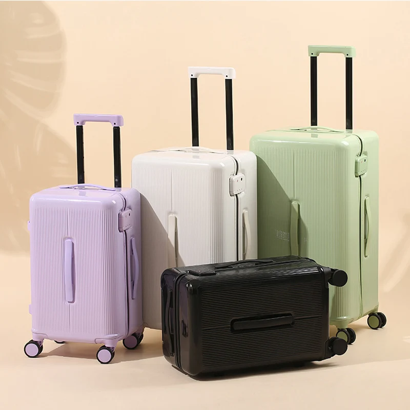 حقيبة ذات سعة كبيرة 20/24/26 بوصة ABS/PC تحمل الأمتعة مع طبقة مزدوجة مقاومة للانفجار وسحاب تخزين عميق للسفر