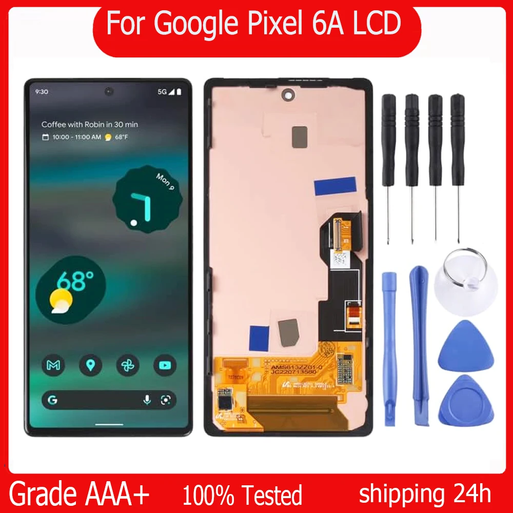 AMOLED For Google Pixel 6A LCD Display Digitizer Assembly Touch Screen Pixel 6A LCD Replacement GX7AS GB62Z G1AZG GB17LRepair