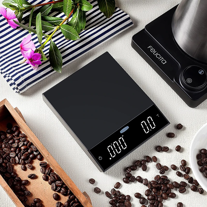 Felicita incline  coffee scale  smart digital scale pour coffee Electronic Drip Coffee Scale with Timer