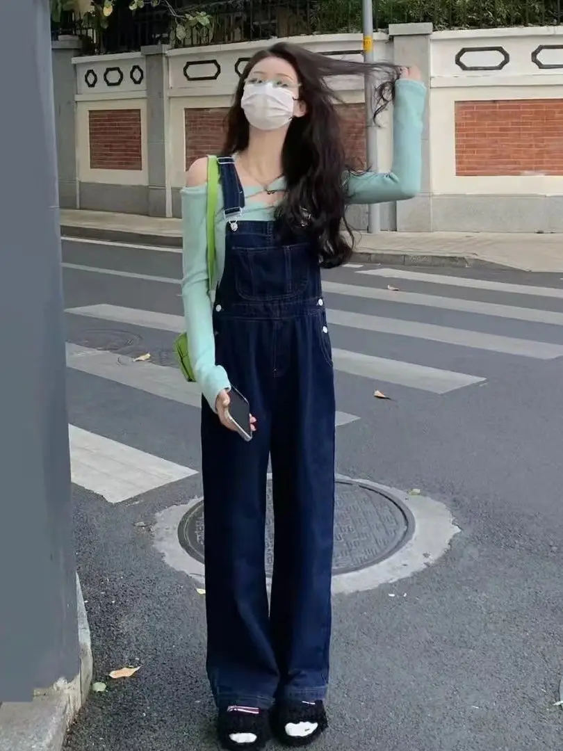 Elegant Women'S Long Jumpsuits Adjustable Offshoulder Oversized Design Korean Trend Ins Thickened Semihigh Stretchy