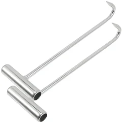 2 Pcs Manhole Cover Lifting Hook on Bed Rails Lid 2900X1000X650CM Silver Lifter Shaped for Well