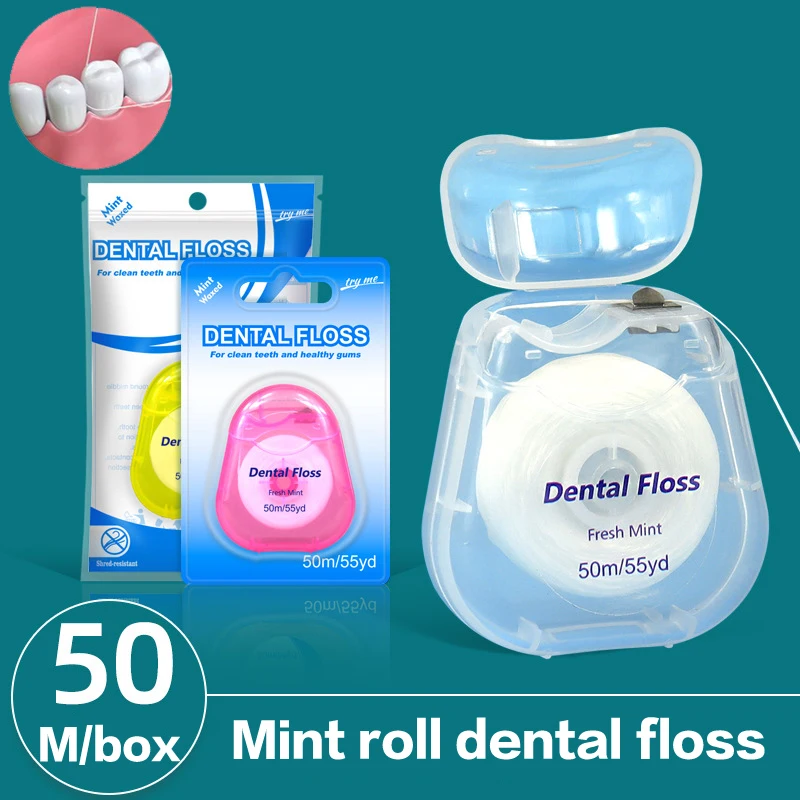 1pcs Box Mint Dental Floss Roll Cleaning Oral Tools Dental Floss Stick Adult Home Set Cleaning Interdental Brush