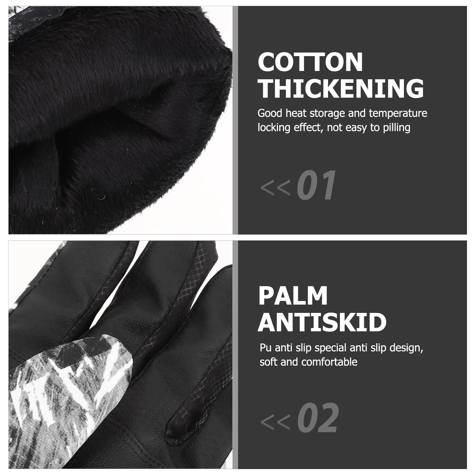 1Pair Waterproof Winter Skiing Gloves Fleece Lined Outdoor Cycling Windproof Adjustable Warm Practical Gloves Sports Accessory