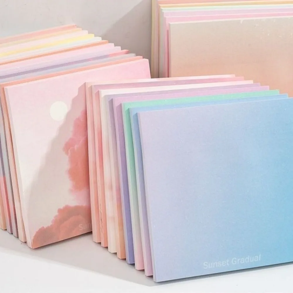 50 Sheets Square Sticky Notes Self-Adhesive Gradient Color Notebook Planner Sticker Ins Style Decorative Self Sticky Note Pads
