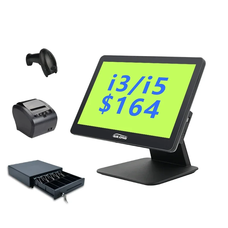 Cheap pos machine point of sale all in one touch windows desktop vesa machine cash register