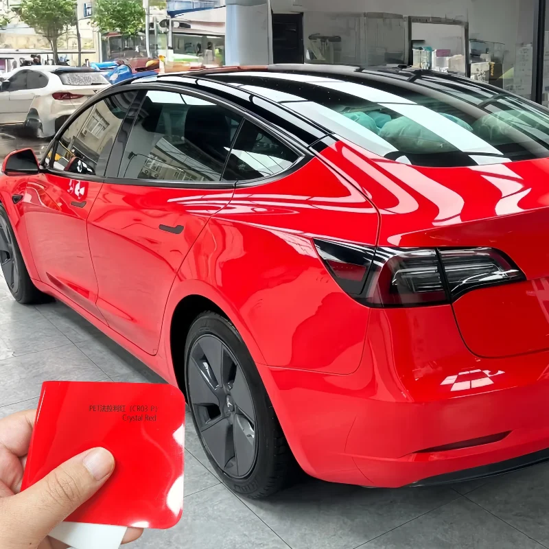 Film d'emballage de voiture rouge cristal PPF, 3M, haute brillance, libération d'air, PET, non couches, couleur thermique Stable, résistance aux puces, Finis miroir