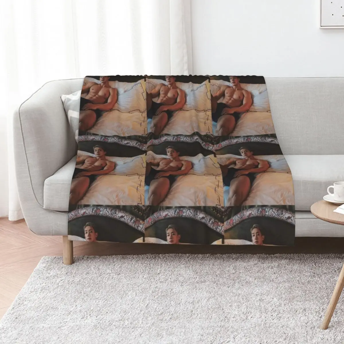 Sexy Wonho monsta x Throw Blanket Soft Warm Blanket Gift for Grandparents