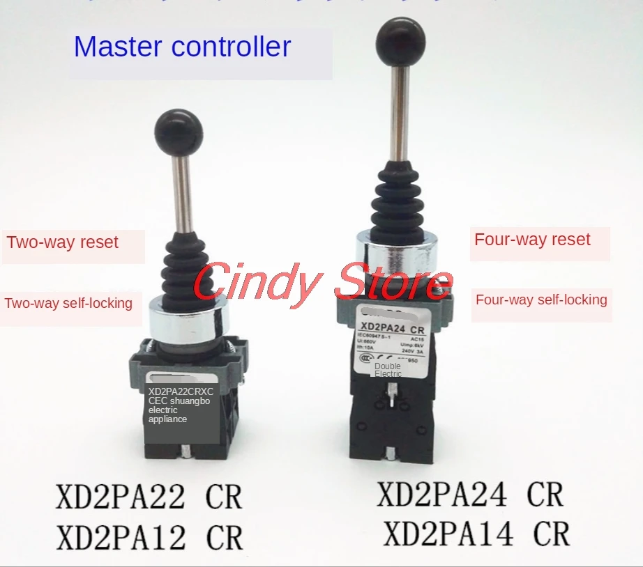 1Pc XD2PA12CR XD2PA22CR 2NO 2Position XD2PA14CR XD2PA24CR 2NO 2NC 4Position Maintained Momentary Wobble Stick Joystick Switch