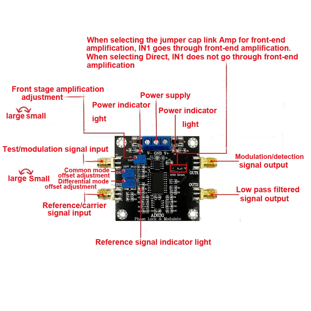 Modulador balanceado amplificador de bloqueio módulo de detecção de modulação de sinal fraco chip AD630