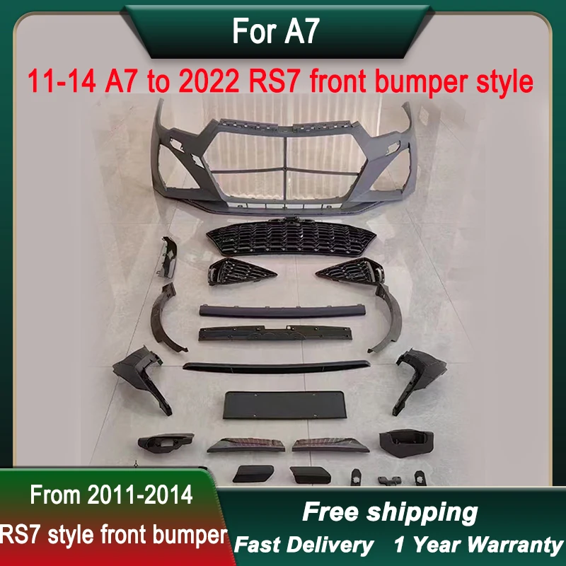 Car front bumper for 2011-2014 Audi A7 to rs7 front bumper 2019-2022 RS7 new style front bumper set