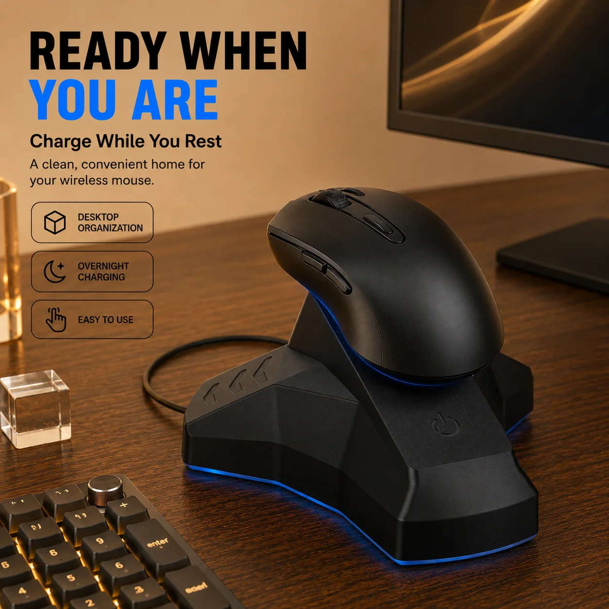 Mouse Dock Charger for Naga Pro/Viper/Basilisk/Razer DeathAdder V2 Pro Wireless Mouse Charging Dock Feet Mouse Charger Base view 6