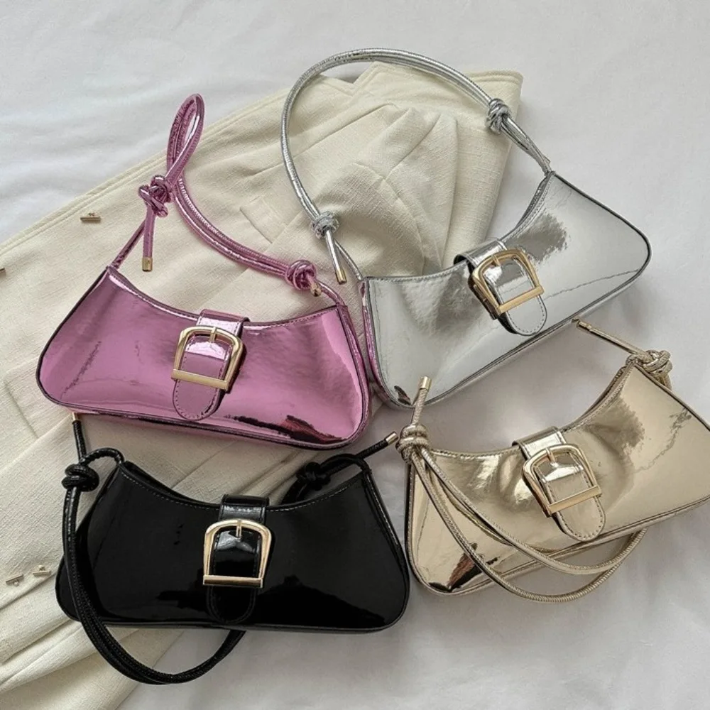 

Retro Leather Evening Party Bag Hasp Magnetic Buckle Underarm Bag Solid Color Korean Style PU Shoulder Bag Travel