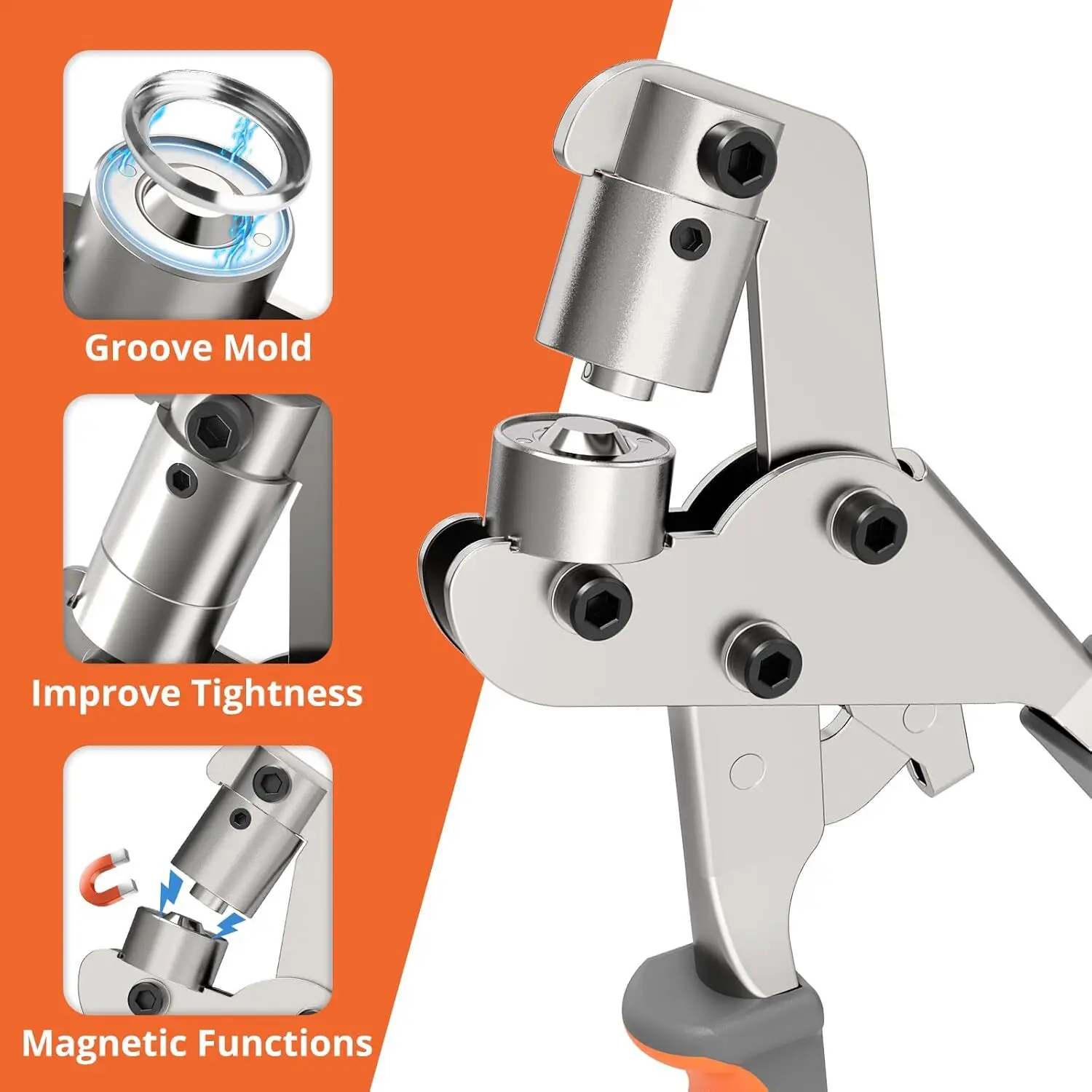 Handheld Grommet Tool Kit Eyelets Button Pliers Lightweight Manual Puncher Portable Hand Press Hole Pliers