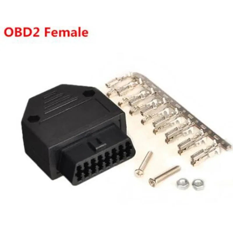 

Диагностический адаптер OBD2 OBD II, диагностический инструмент с 16-контактным разъемом, оболочка, Клемма, винты, опционально голубого цвета