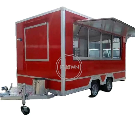 OEM Customized Square Food Trailer with Kitchen Equipment Hot Dog Snack Vending Carts Truck for Sale Europe